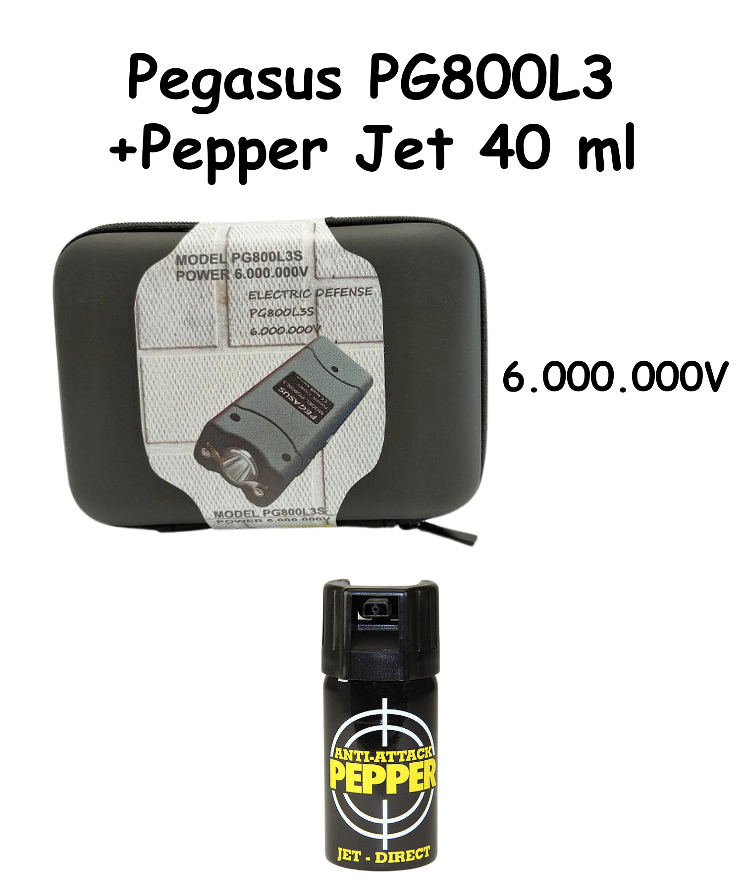 Pack Taser PG928 12000 kv + Gas pimienta Pepper Jet de 40 ML